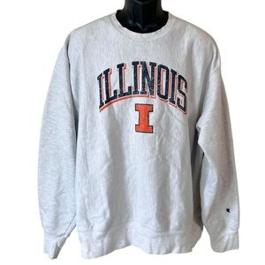 Champion Reverse Weave Gray Illinois Fighting Illini Sweatshirt